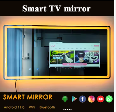 Hotel High Quality Smart LED Mirror Wall Mounted Android Bathroom Mirror With TV Screen