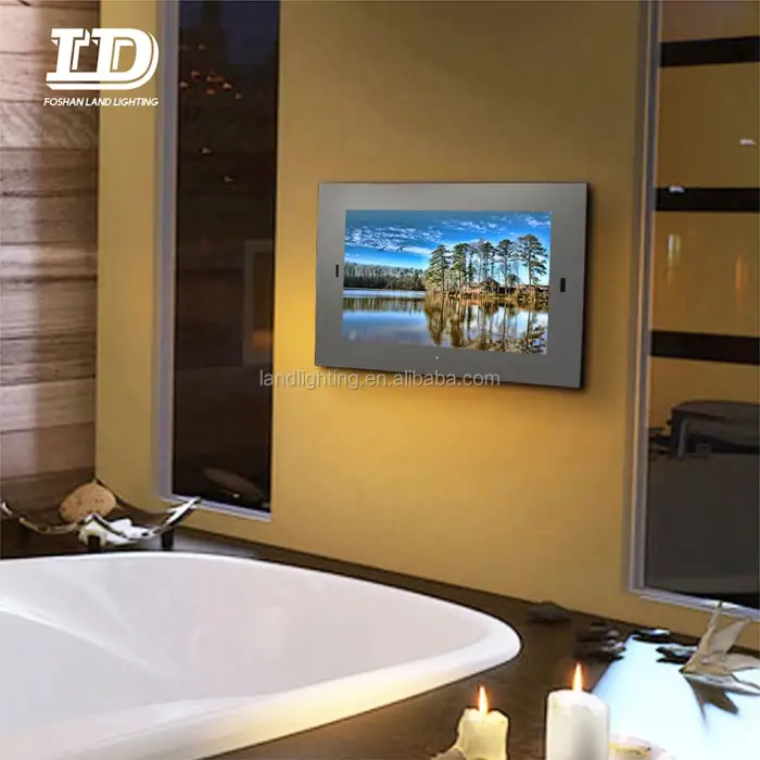 IP65 Waterproof Hotel Project Bathroom LED LCD TV Mirror Frameless Smart Mirror Screen For Hidden TV Advertising