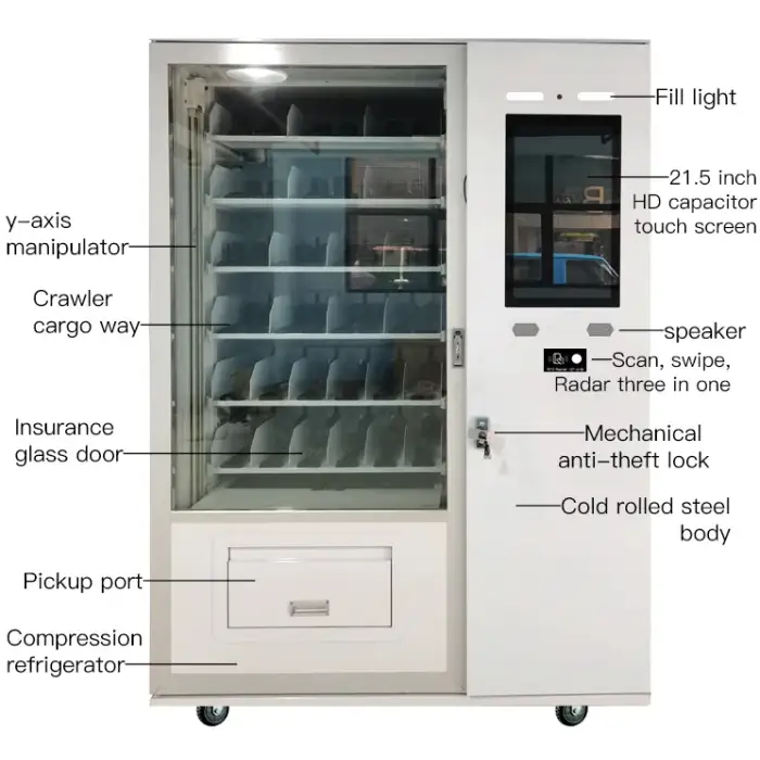 24 Hour Automatic Vending Machine With Elevator Lift Snack And Drink Smart Vending Machine