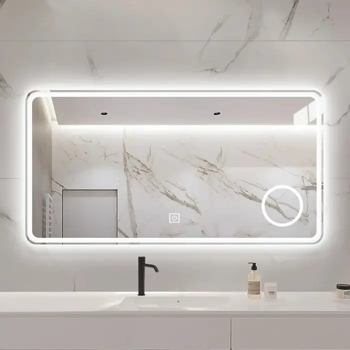 LED Bathroom Mirror Rectangle High Definition Anti-Fog Wall-Mounted Backlit Smart Mirror