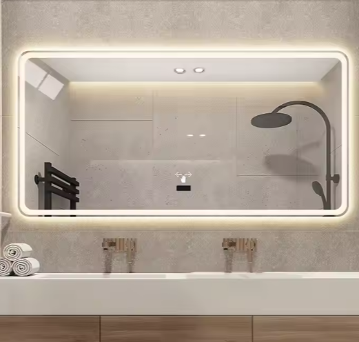 LED Bathroom Mirror Rectangle High Definition Anti-Fog Wall-Mounted Backlit Smart Mirror