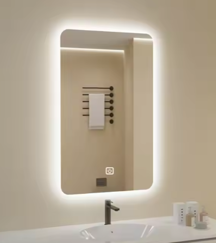 LED Bathroom Mirror Rectangle High Definition Anti-Fog Wall-Mounted Backlit Smart Mirror