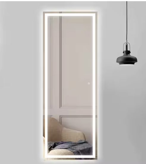 Luxury Decor Bathroom Large Full Length Wall Mounted Smart Touch Switch LED Mirror