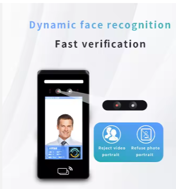 5 Inch Employee Attendance Recording Face Biometric Machine TCP RJ45 WiFi Cloud System Face Recognition Access Control