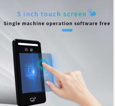 5 Inch Employee Attendance Recording Face Biometric Machine TCP RJ45 WiFi Cloud System Face Recognition Access Control