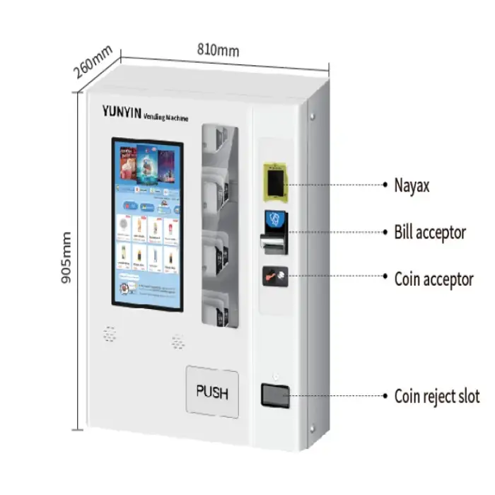 Manufacturer Smart Touch Screen Mini Automatic Wall Mounted Vending Machine