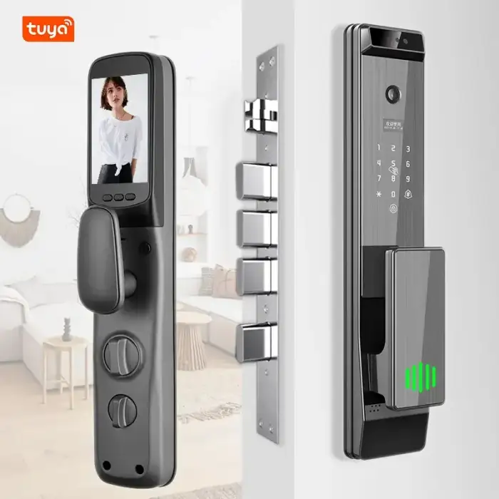 Glomarket Tuya Digital Smart Lock Fully Automatic Biometric System Security Fingerprint 3d Face Recognition Password Door Lock