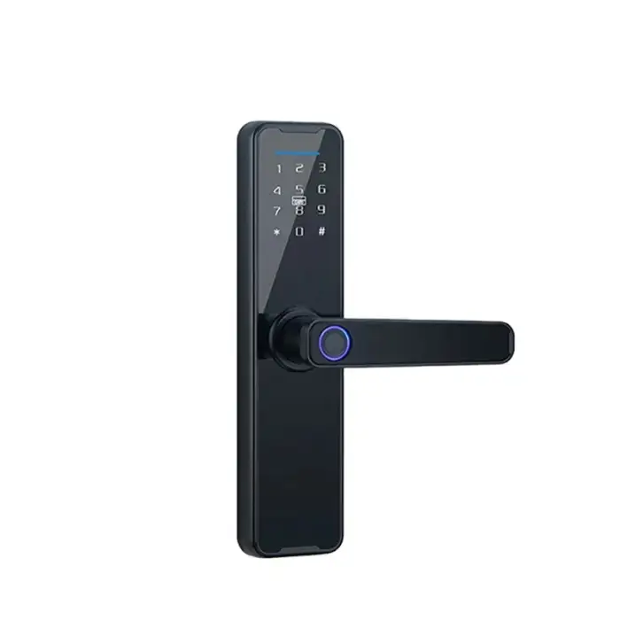 Apartment Hotel Gate Handle Lock Biometric Keyless Electronic Security Tuya Digital Fingerprint Smart Door Lock Kunci Pintu