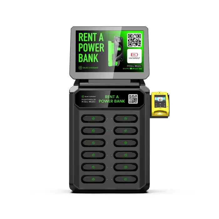 Power Bank Share Kiosk - 12 Slots Charging Station with NFC Payment