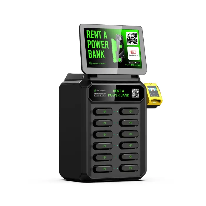 12 Slots Charging Station NFC Payment Charger Mobile Phone Vending Power Bank Terminal Power bank Share Kiosk For Shopping Mall