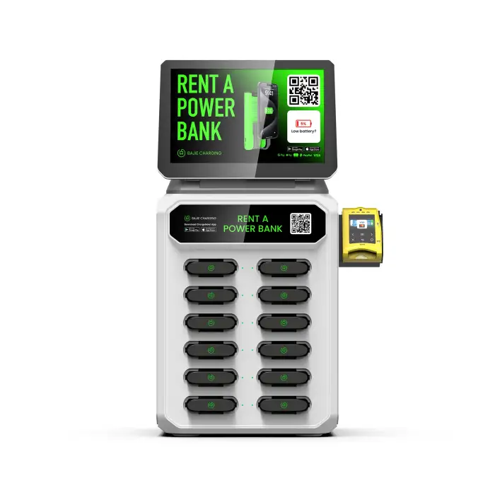 12 Slots Charging Station NFC Payment Charger Mobile Phone Vending Power Bank Terminal Power bank Share Kiosk For Shopping Mall