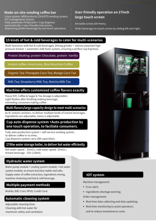 Automatic Smart Protein Shake and Coffee Vending Machine