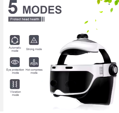 Head And Eye Integrated Massage Machine Electric Heat Air Compression Vibrating Head And Eye Massager Helmet