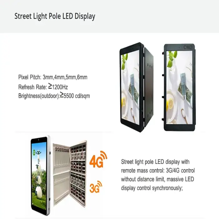 Intelligent Outdoor P3 P4 P5 Street Advertising LED Display/Lamp Post Display/ Light Pole LED Display for Smart City Management