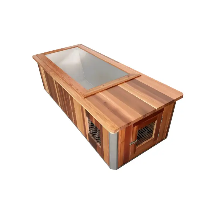 Outdoor Pine Cedar Wood Ice Bath Cold Plunge Pool with Chiller and Filter for 1 Person