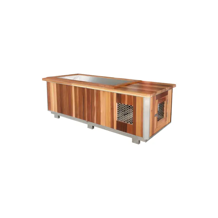 Outdoor Pine Cedar Wood Ice Bath Cold Plunge Pool with Chiller and Filter for 1 Person