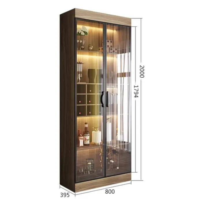 Modern Light Luxury Wine Storage Cabinet Small Living Room With Light High-Quality Tempered Glass Wine Display Cabinet