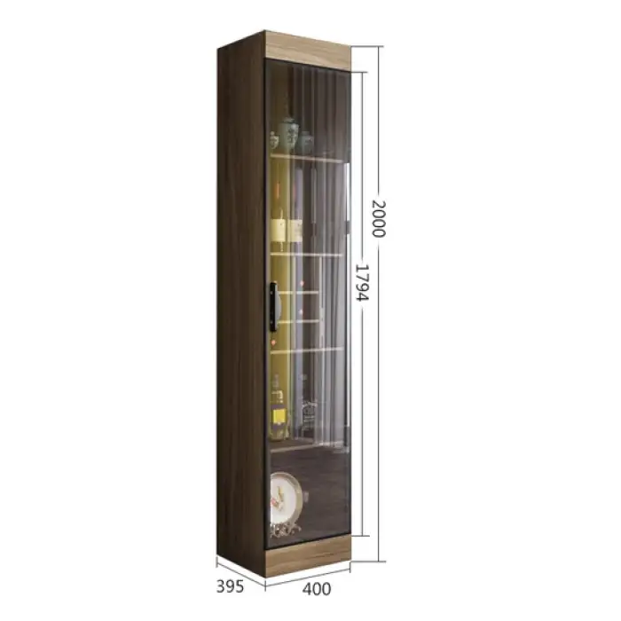 Modern Light Luxury Wine Storage Cabinet Small Living Room With Light High-Quality Tempered Glass Wine Display Cabinet