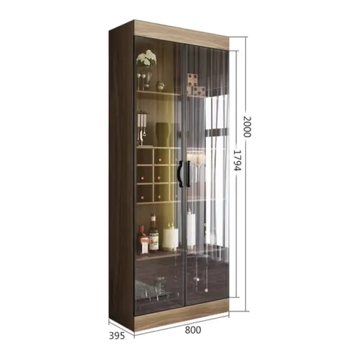 Modern Light Luxury Wine Storage Cabinet Small Living Room With Light High-Quality Tempered Glass Wine Display Cabinet