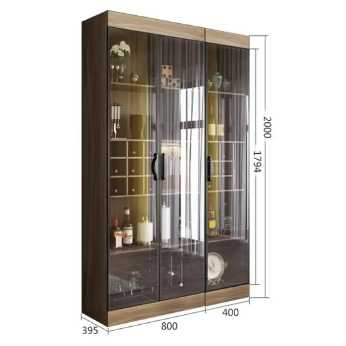 Modern Light Luxury Wine Storage Cabinet Small Living Room With Light High-Quality Tempered Glass Wine Display Cabinet