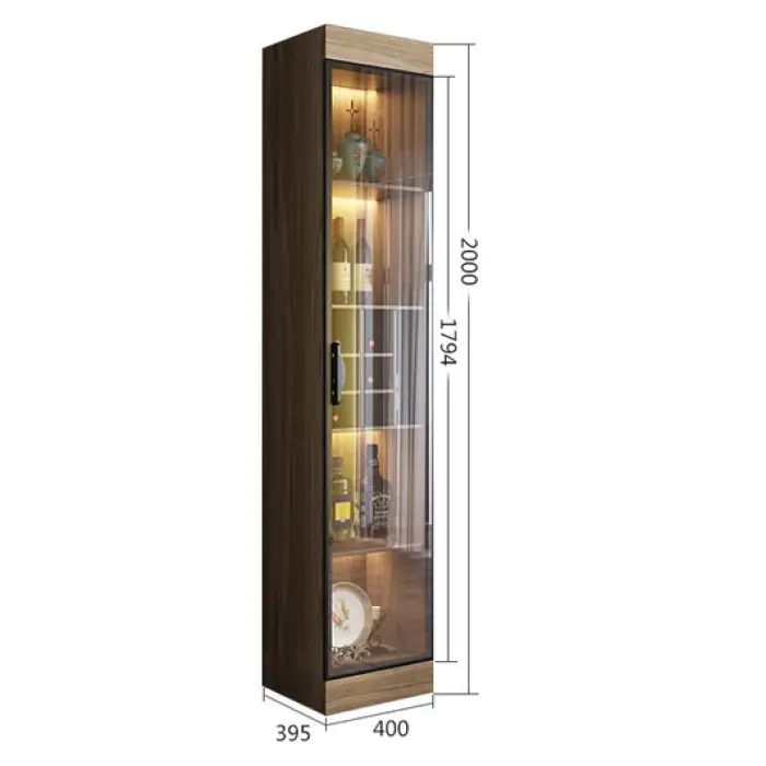 Modern Light Luxury Wine Storage Cabinet Small Living Room With Light High-Quality Tempered Glass Wine Display Cabinet