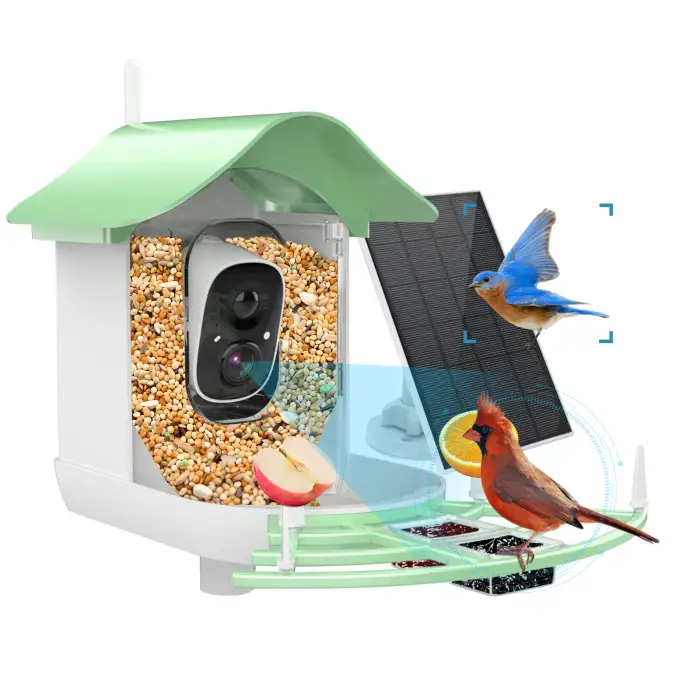 Waterproof 1080P APP Real Time Night Vision Smart Bird Feeder with Camera Solar Powered