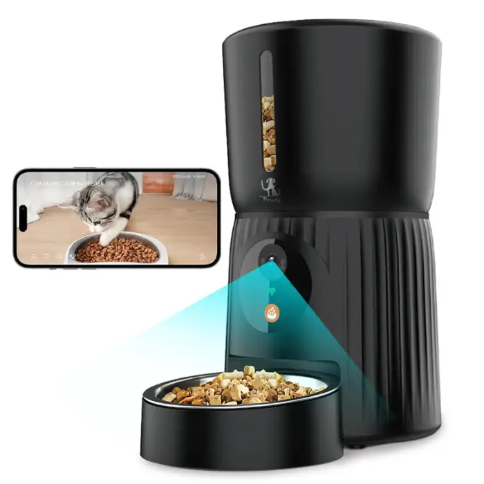 Video Remote Control Feeding Dog Cat Smart Food Bowl Dispenser Auto Connect 4L Wifi App Automatic Pet Feeder with Camera