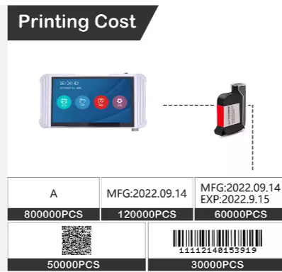 7 inch Touch Screen Coding Machine Industrial Automatic Inkjet Printer for Bottle Carton