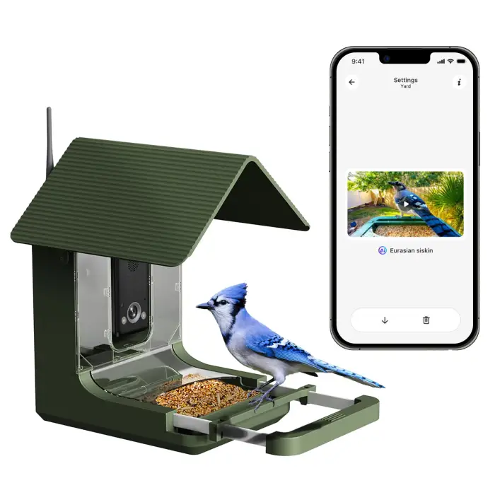 8MP High-End Sensor Real 4K Outdoor IP66 Waterproof Smart Bird Feeder Camera with 10,000+ Species AI Bird Identification