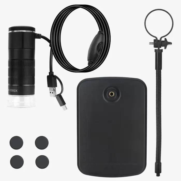 8 LED Portable Android Digital Microscope Biology Student Studies 1000x 0.3MP Wired Digital Magnifying Dermatoscope