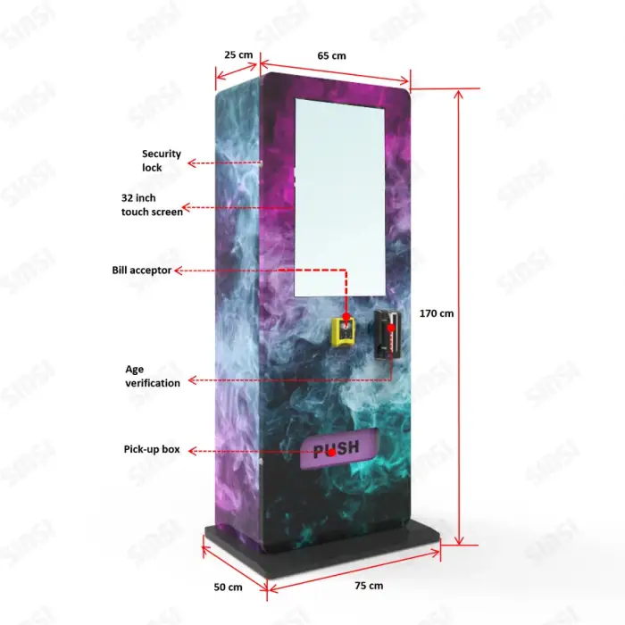 Small Contactless Combo Vending Machine - Money Changer Automatic Mini Bar Vending Machine for Alcohols