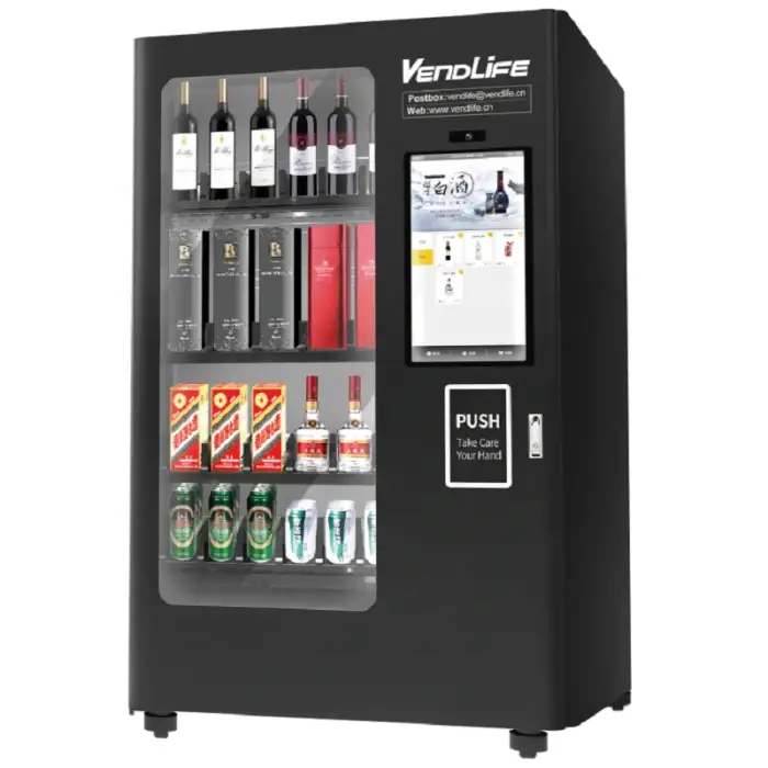 Smart Glass Bottle Champagne Vending Machine Beer Red Wine Alcohol Vending Machine for Hotel Beer Vending for Alcohol