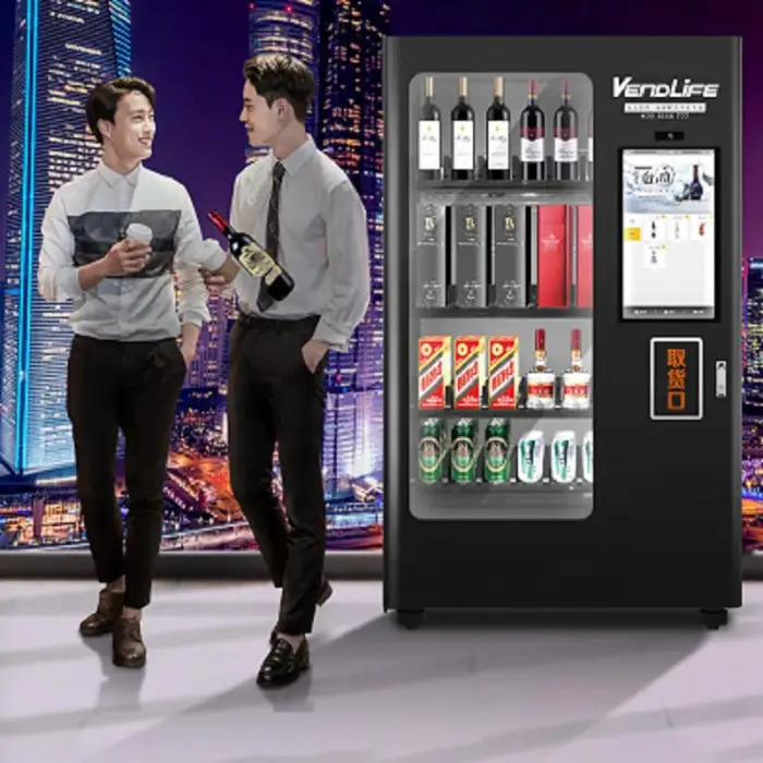 Smart Glass Bottle Champagne Vending Machine Beer Red Wine Alcohol Vending Machine for Hotel Beer Vending for Alcohol