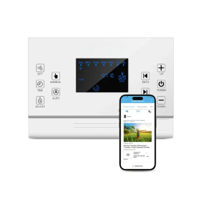 8 Zones WiFi Smart Sprinkler Controller Automatic Irrigation Controller with Customized Watering Schedule Seasonal Adjustment