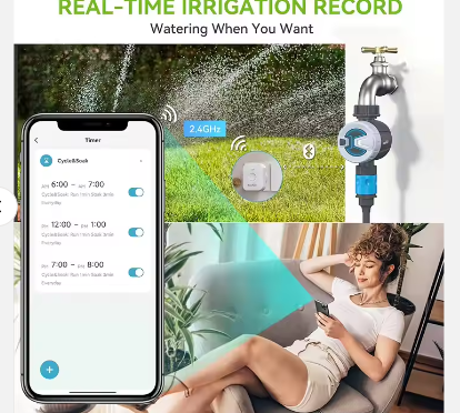 Rainpoint Wi-Fi Smart Irrigation Timer Garden Watering Sprinkler Timer Water Spray Controller