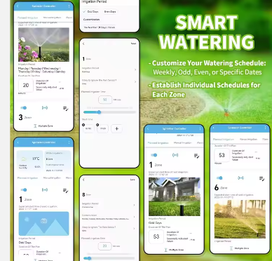 Smart Home Appliance 8 Zones WiFi Hose Timer Automatic Irrigation Water Sprinkler Controller