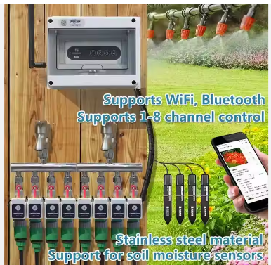 8 Garden Automatic Irrigation System Smartphone Remote Timing WiFi Automatic Drip Irrigation Controller Sprinkler