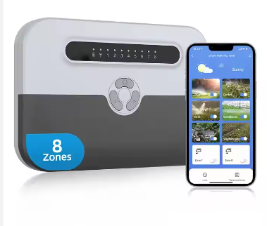 New Smart Lawn Sprinkler Controller, Smart WiFi Irrigation Controller 8 Zone Outdoor Wireless Irrigation System Water Timer