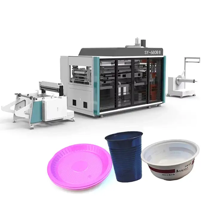 Machine of Making Disposable Glass of Plastic Disposable PET Glass Plastic Cup Plate Thermoforming Machines