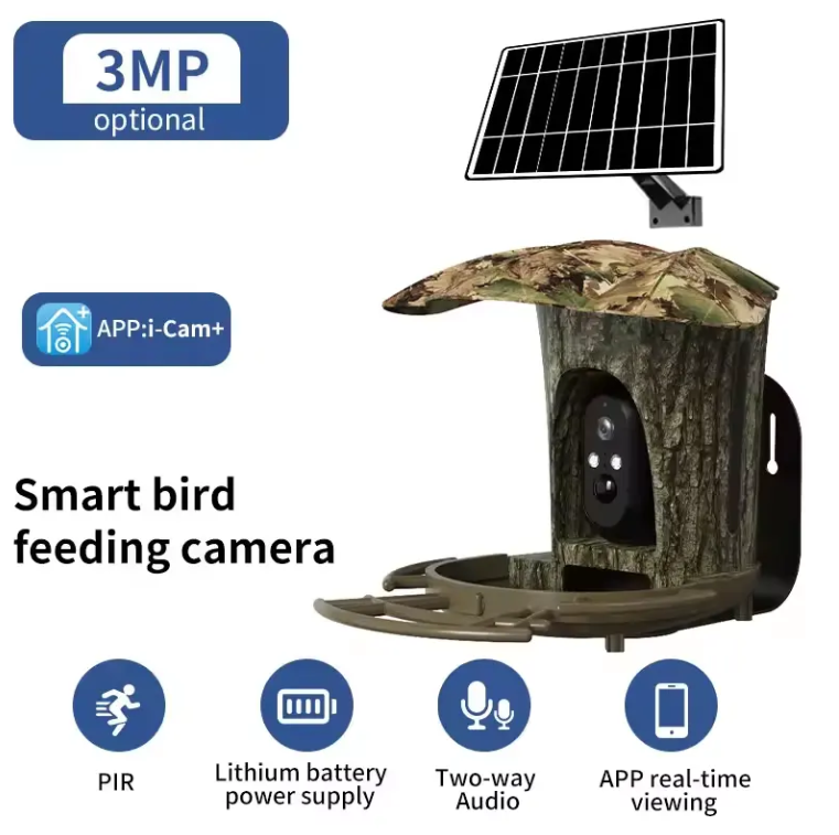 Color Night Vision 1080p Birding House Bird Feeder Camera Wireless Remote Ai Bird Recognition Battery Camera HD Solar Camera