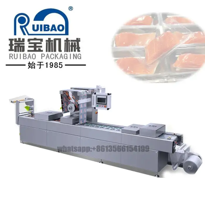 Automatic Food Nitrogen Plastic Tray Thermoforming Packaging Machines Thermoform Date Palm Sausage Corn Vacuum Packing Machine