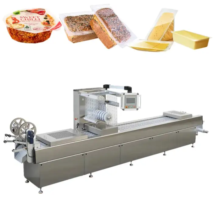 Automatic Food Nitrogen Plastic Tray Thermoforming Packaging Machines Thermoform Date Palm Sausage Corn Vacuum Packing Machine