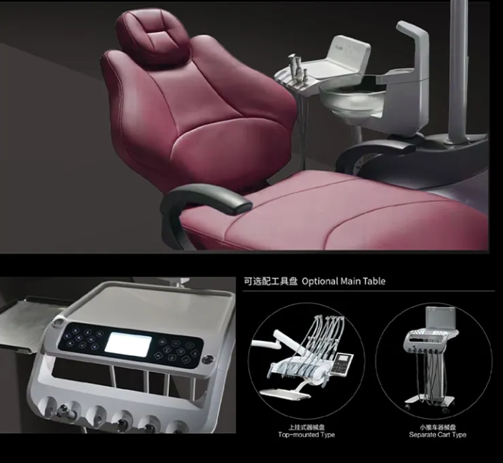 Imported Motor Touch Button Fashionable Control Panel Clinic Multifunction Medical Dental Equipment Dental Chair