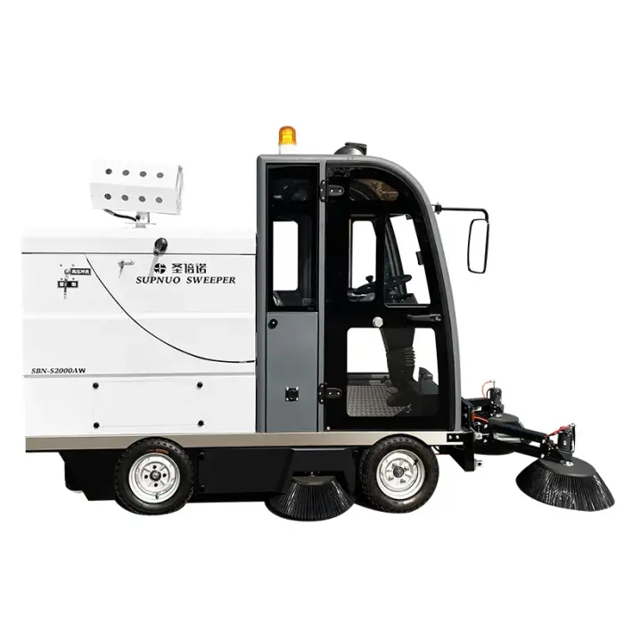 Robot floor sweeper with 4 wheels and high pressure