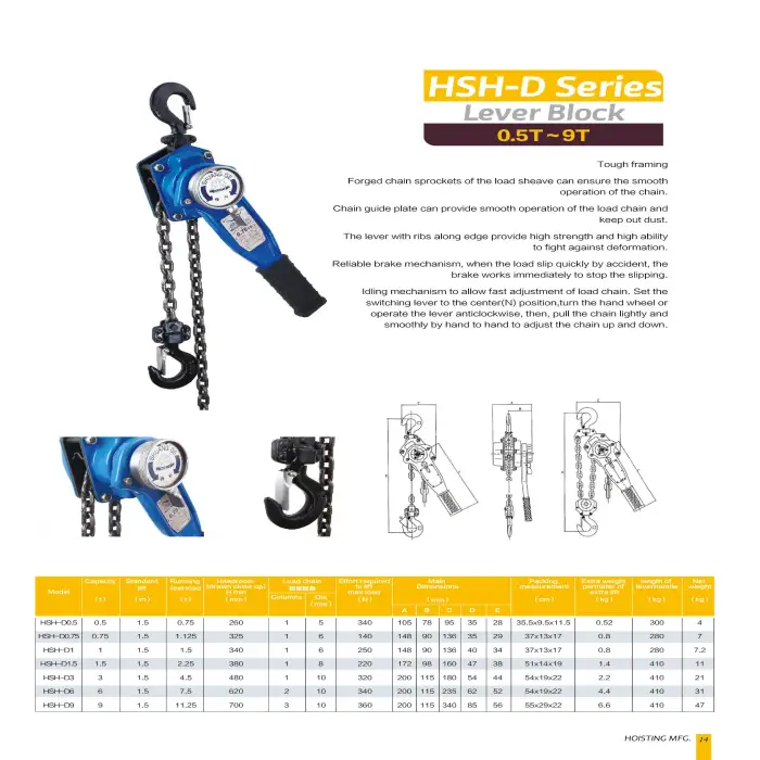 Pulley Hoist Lift Manual Stainless Steel Vital 1 ton 3 ton 5 ton Prices Lever Chain Block 2T