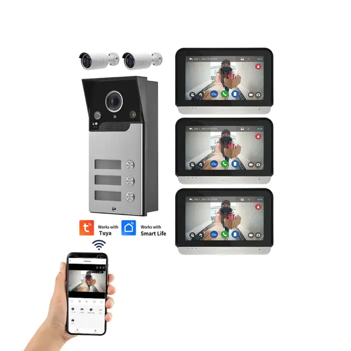 1080P WiFi Waterproof Video Doorbell Camera Smart Home System Tuya Smart App Support Video Door Phone Intercom System For 2 Unit