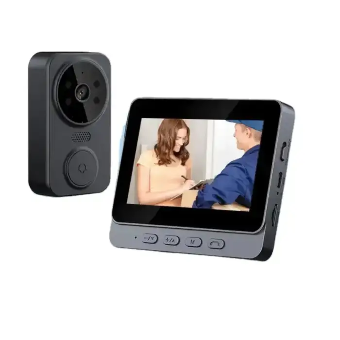 Cctv Home Security Two Way Audio Door Bell Camera Wifi Battery Powered Wireless Smart Video Doorbell with 4.3in display