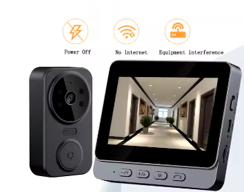 Cctv Home Security Two Way Audio Door Bell Camera Wifi Battery Powered Wireless Smart Video Doorbell with 4.3in display