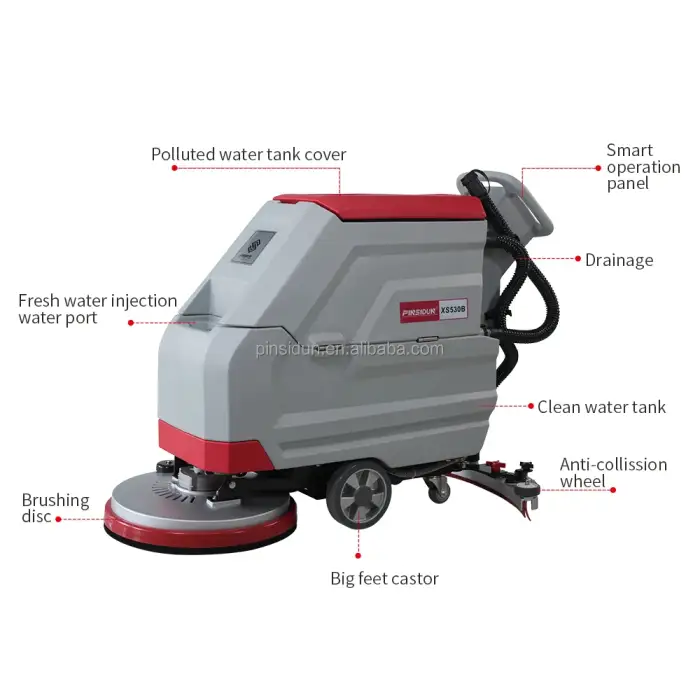 Floor clean scrubber walk behind floor scrubber