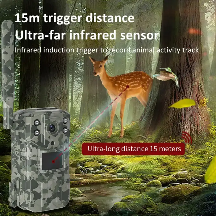 4G LTE Outdoor Deer Hunting Camera Infrared Night Vision Wireless Game Hunting Trail Camera 2K  Support Solar Panel